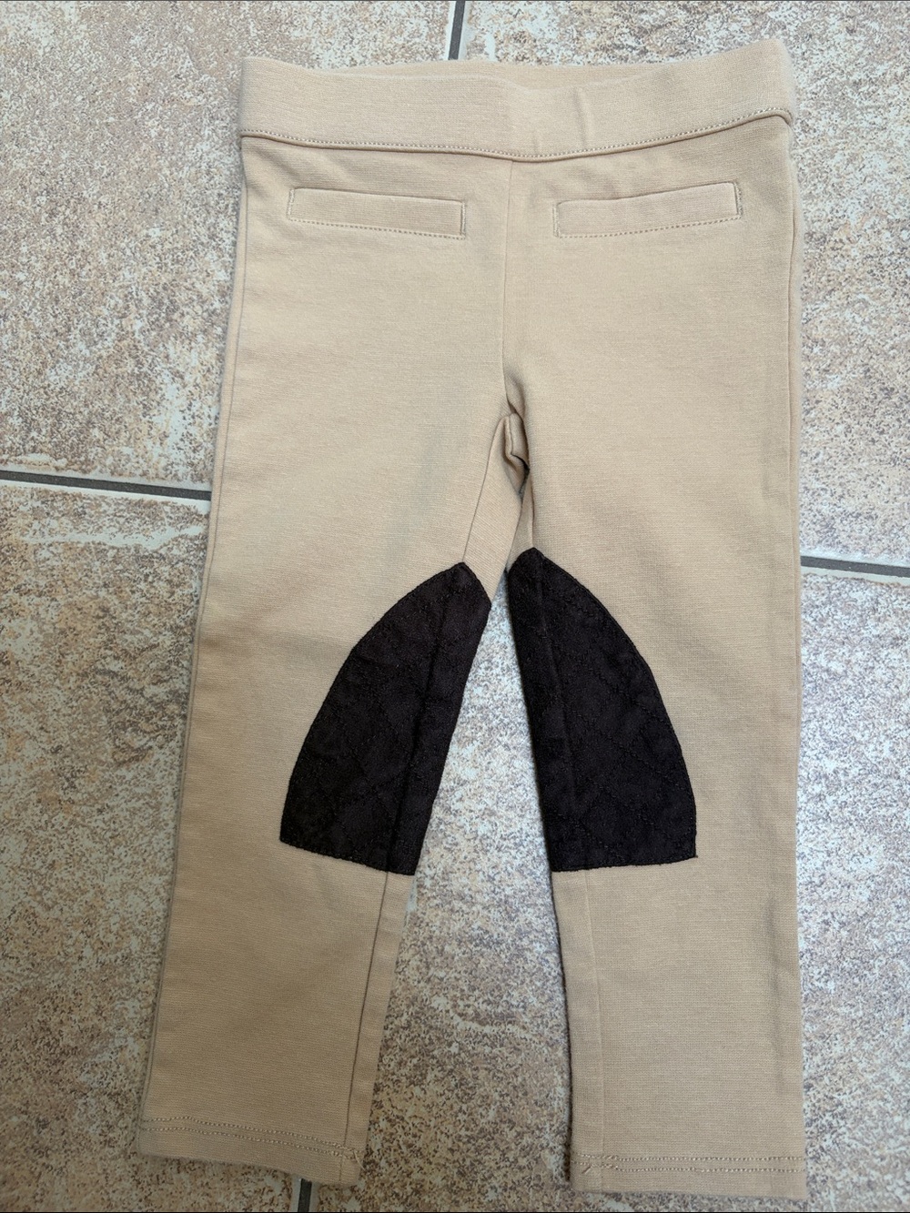 Jamie & Jack 2T Beige Riding-Style Leggings with Dark Brown Knee Patches